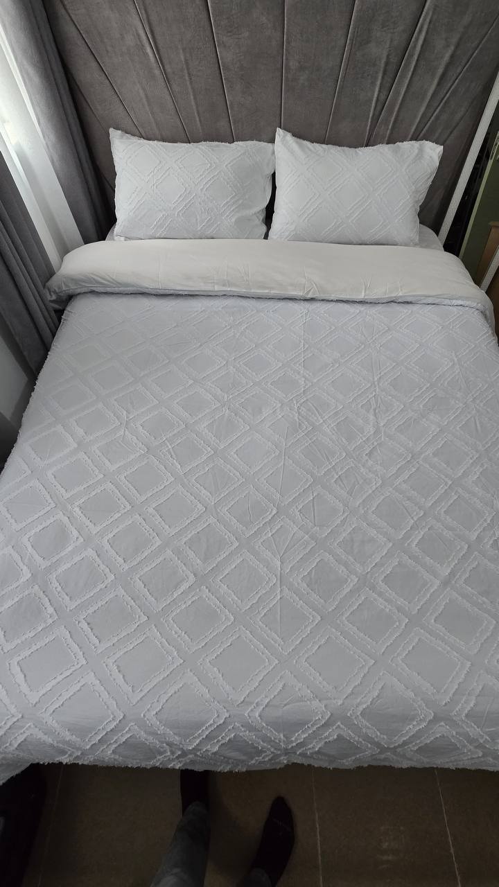 3pc Tufted Wave Duvet cover set
