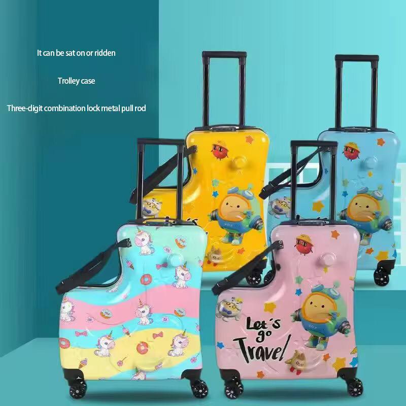 Unisex Kids Cartoon Travel Suitcases