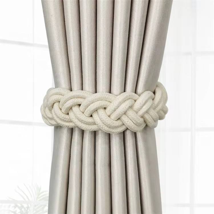 1Pair Handmade Magnetic Curtain Tieback Room Accessories Curtain Holder Clip Cotton Rope Strap Buckle Curtains Holdback Home Decor