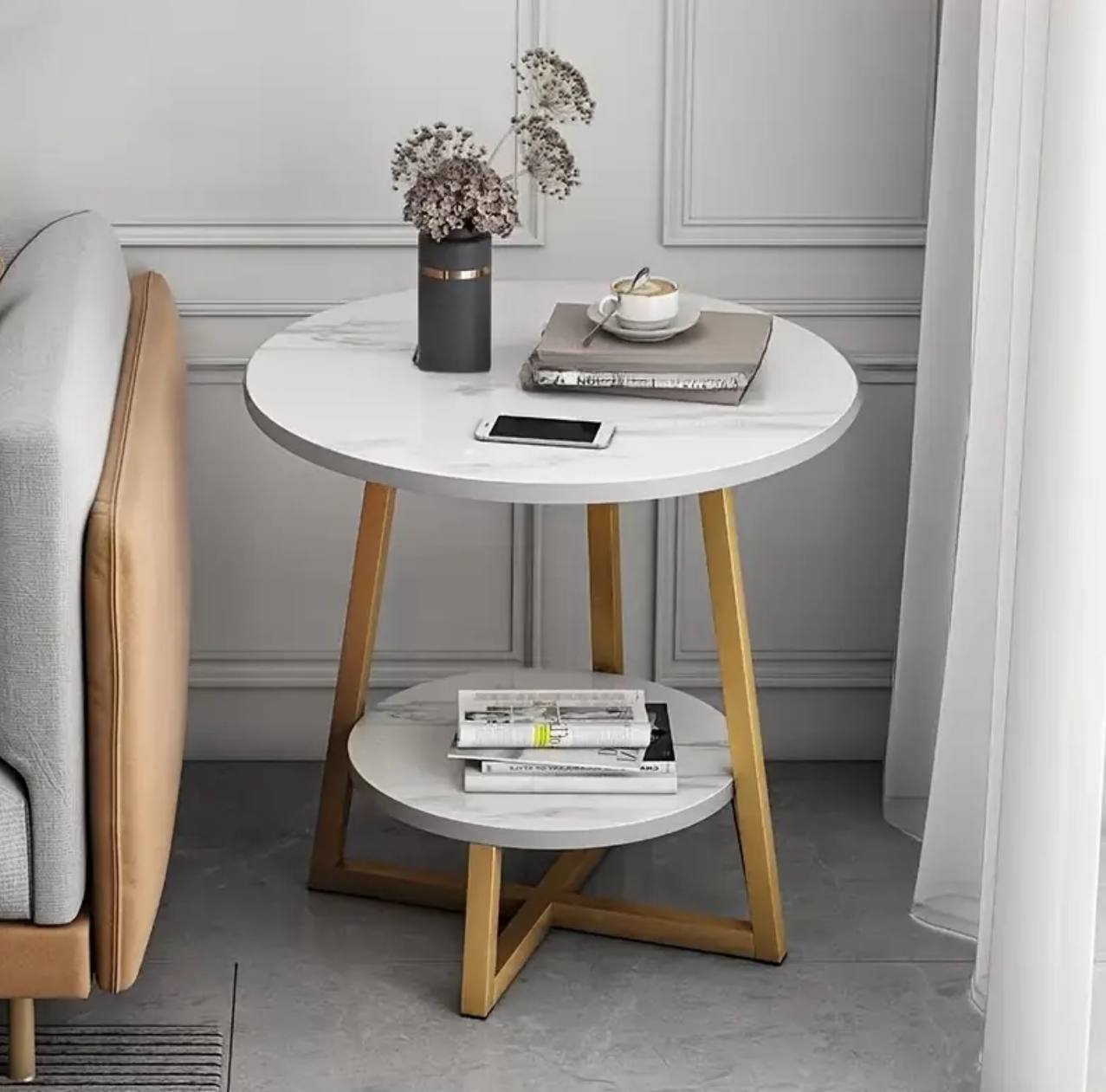 Eye-catching luxury double layered coffe side table