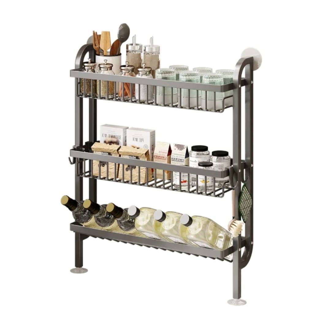3-Tier Wall-Mounted Kitchen Storage Rack