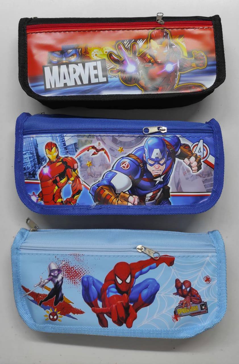 Cartoon themed Frozen Princess Elsa and Iron man Student Pencil pouch Case,
