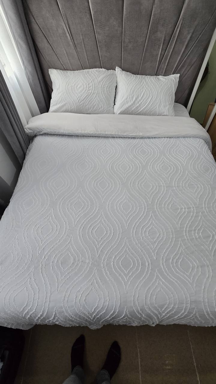 3pc Tufted Wave Duvet cover set