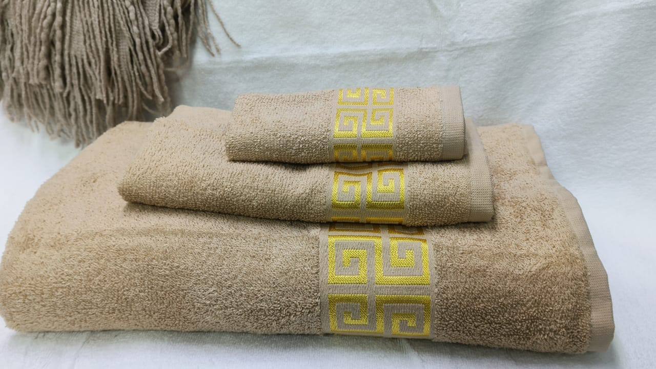 3 pieces set towels Egyptian cotton
