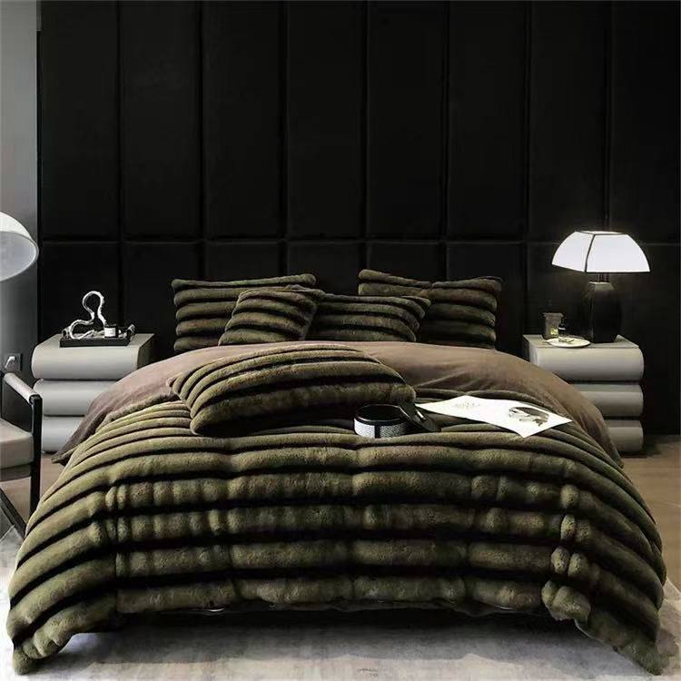 MINK FUR STRIPED DUVET