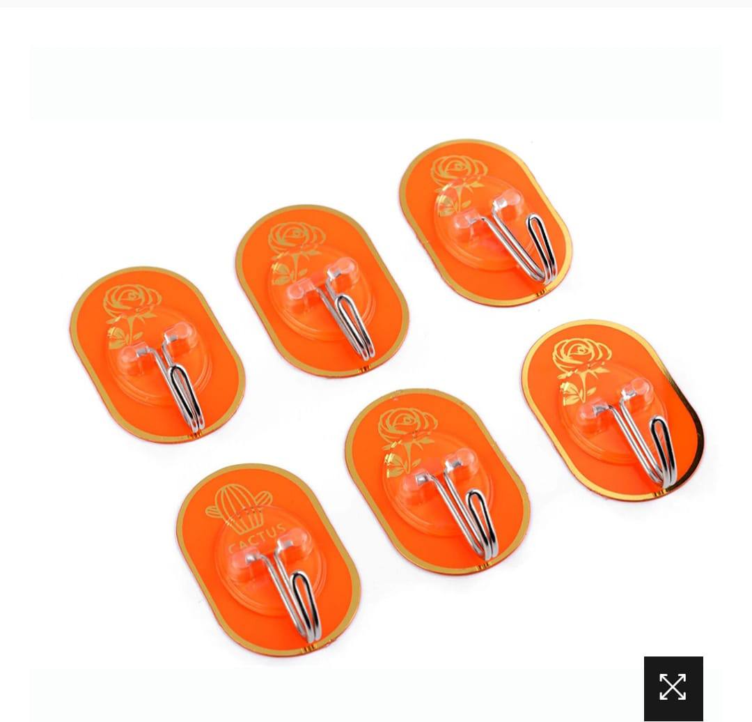 6 Pack fruit design Stylish multi-purpose adhesive hooks.