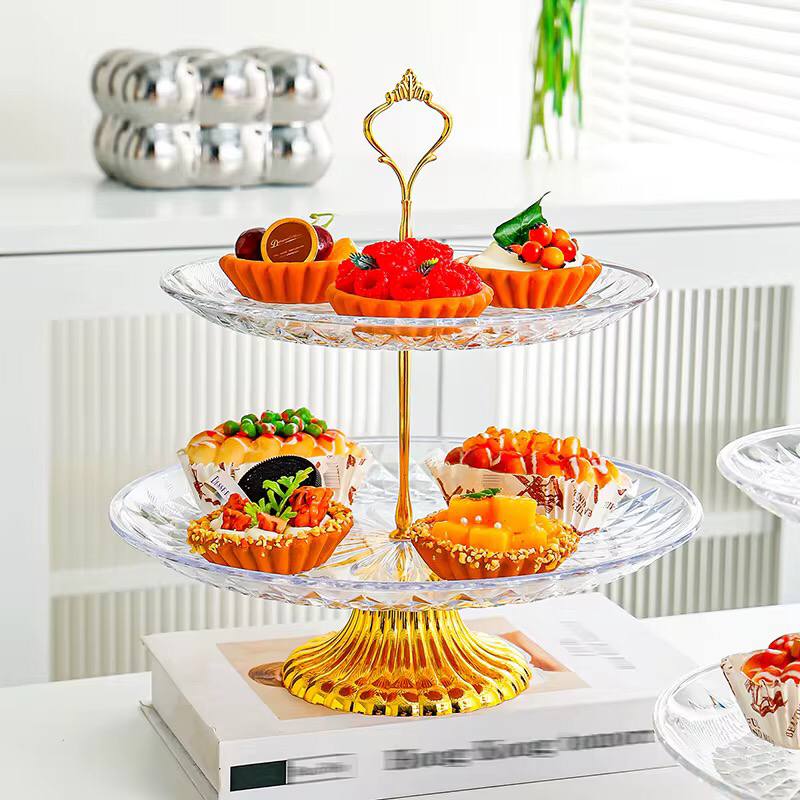 2 tier cake / fruit / snack tray