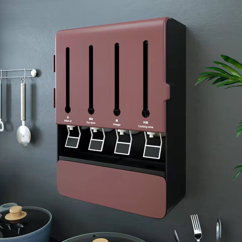 Executive multipurpose 4 way liquid dispenser with 4 spice holders +Spoons