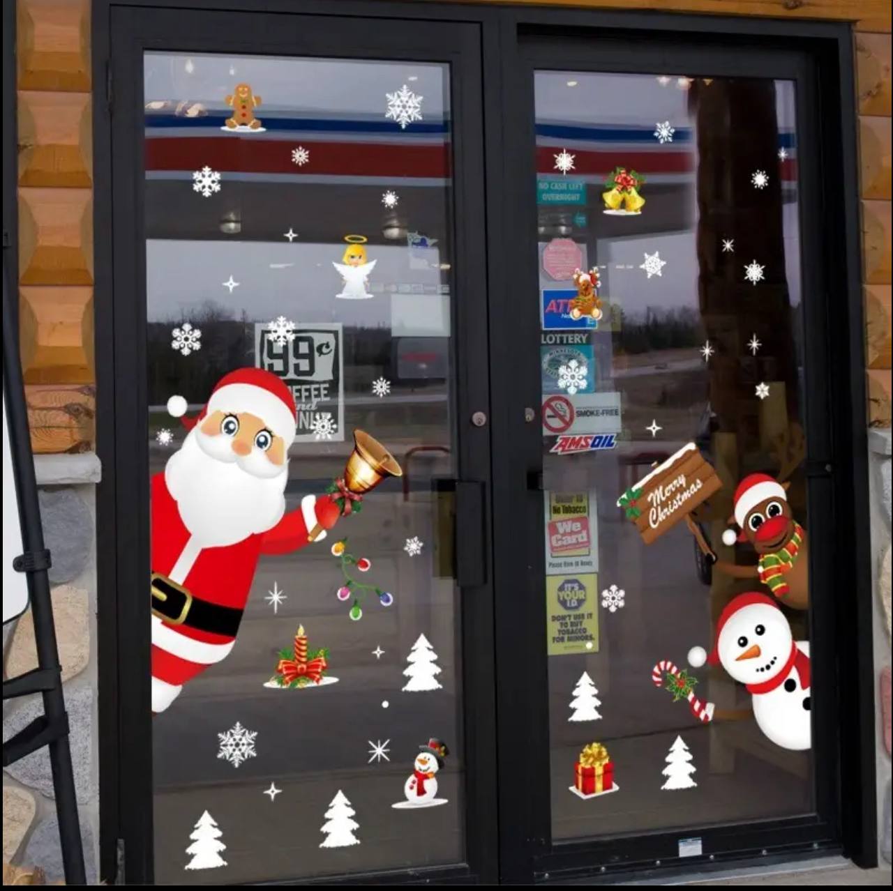 Christmas Window Stickers Santa Claus Snowflake DIY Wall Decor
60*90cm