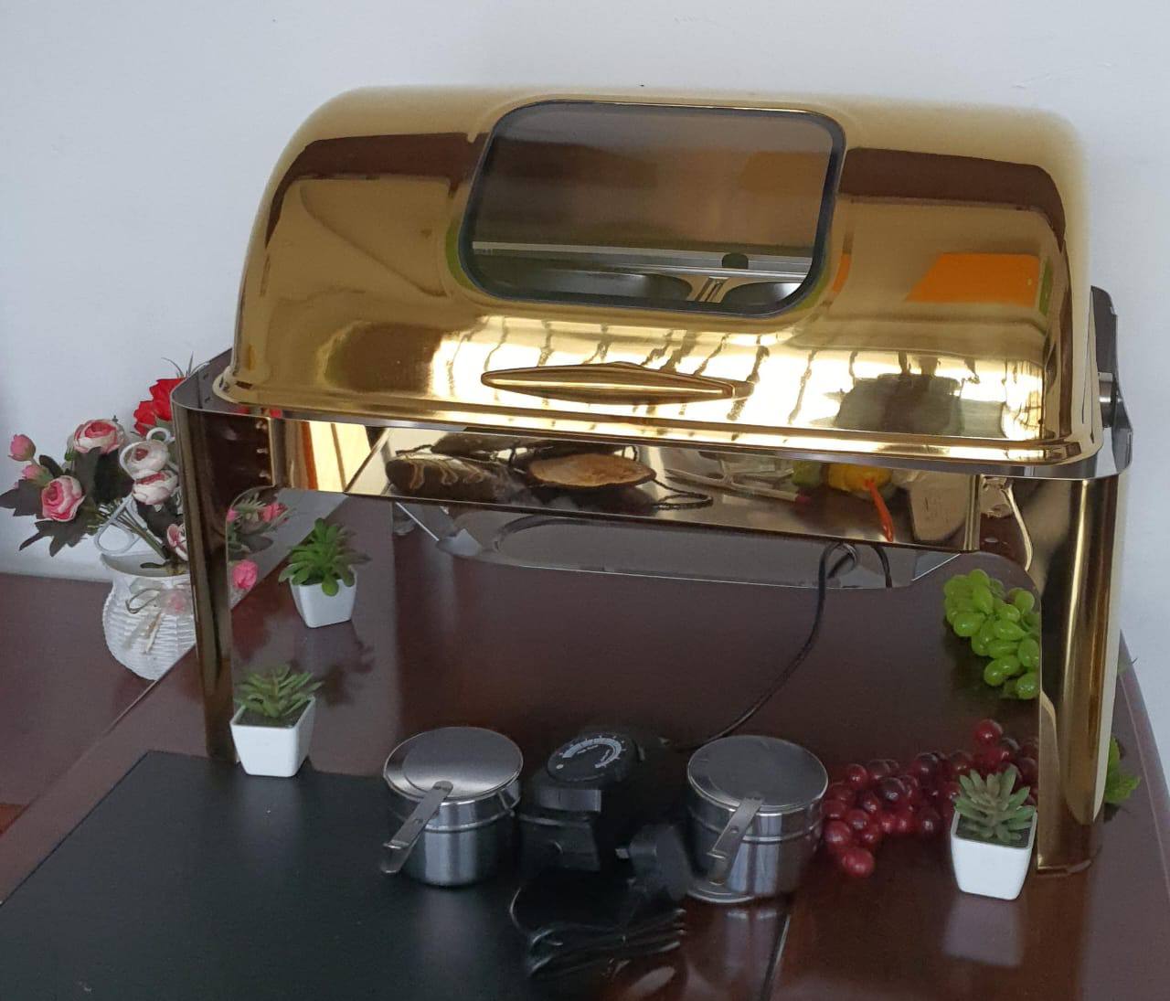Electric heating option Golden - Heavy gauge Stainless steel chaffing dish