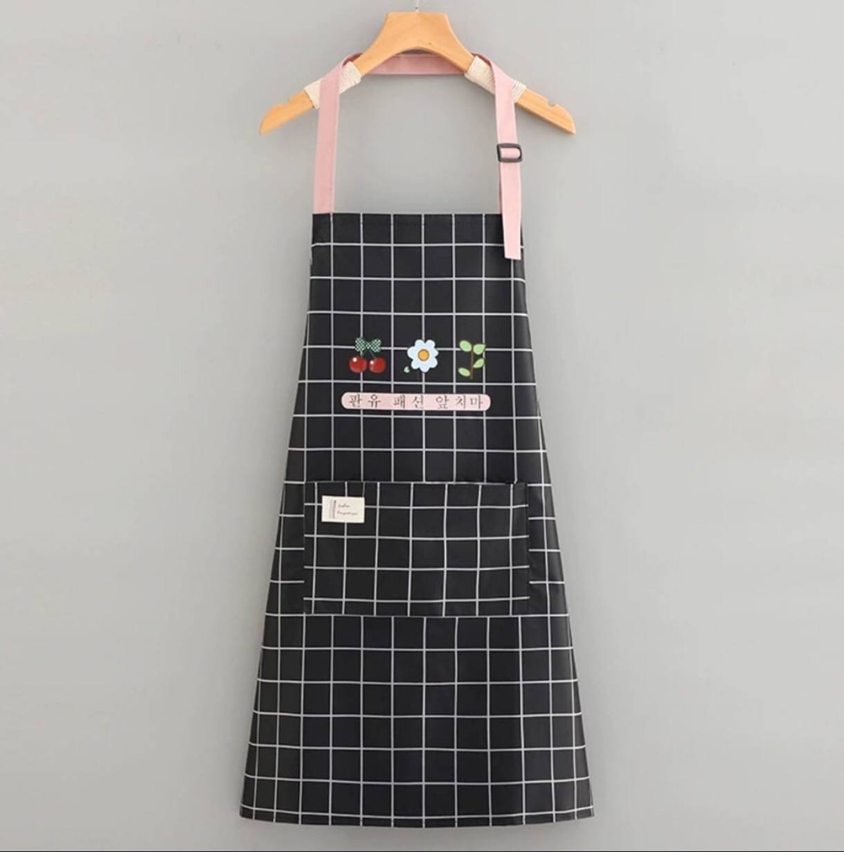 Waterproof cute checked floral Aprons with hand wipe towel