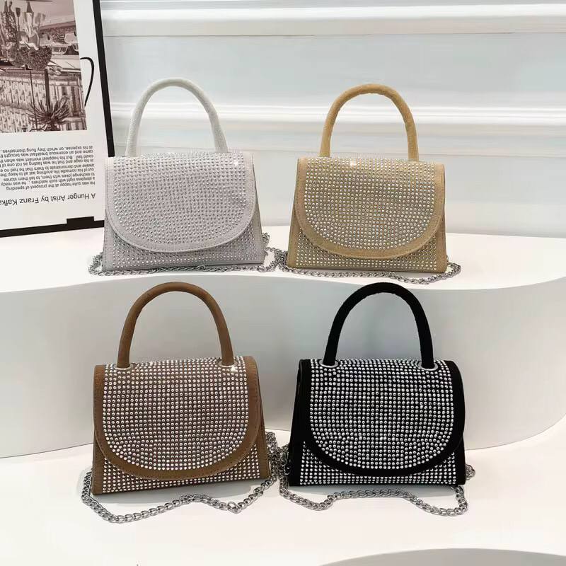 Flap saddle diamonds ladies cute crossbody bag