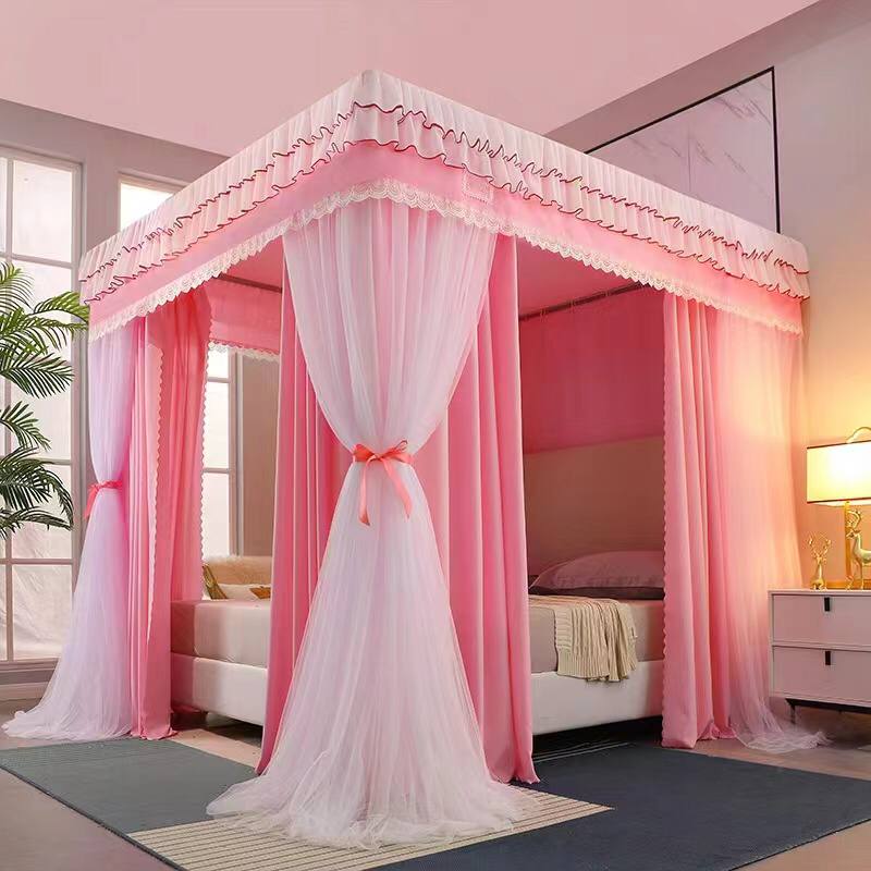 Quality Heavy Duty 4 stand Decorative Mosquito Net/Bed Curtain