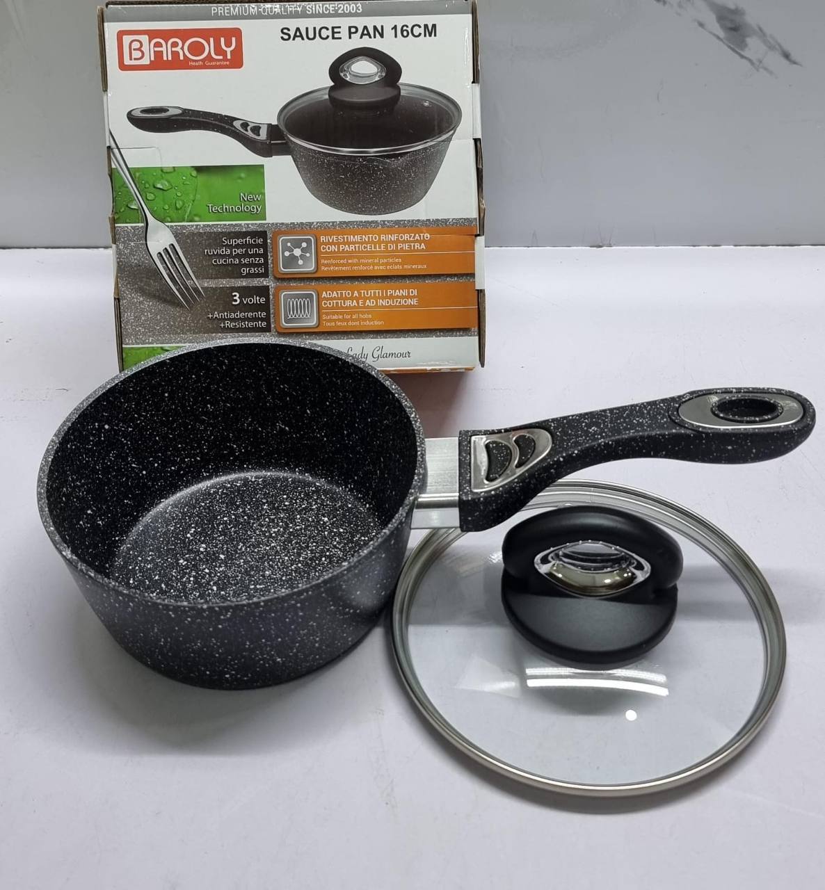 German brand heavy Granite Sauce pans + lid