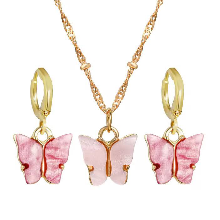 Butterfly jewellery set