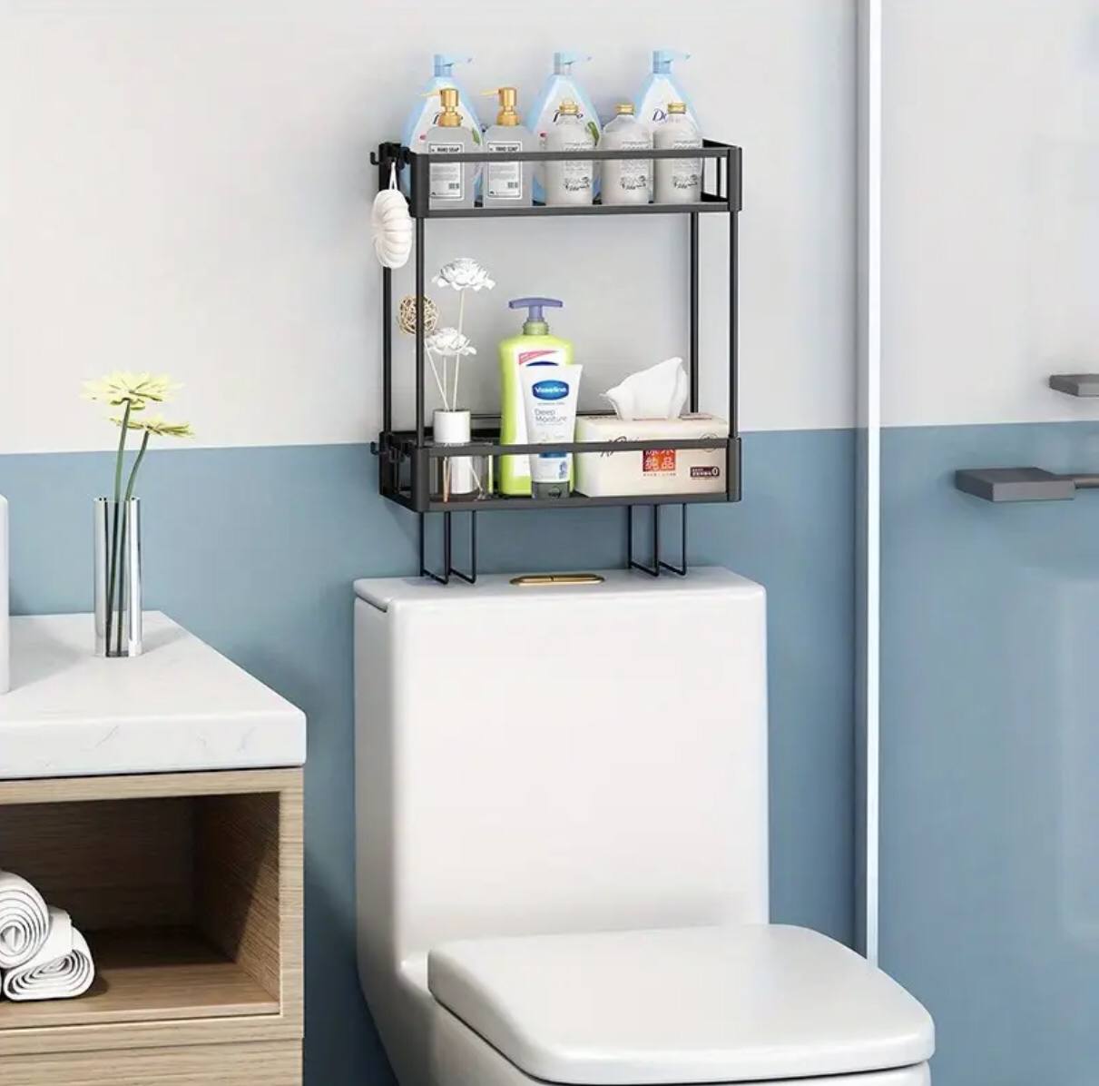 Double layer Over the toilet rack/shelf bathroom organiser