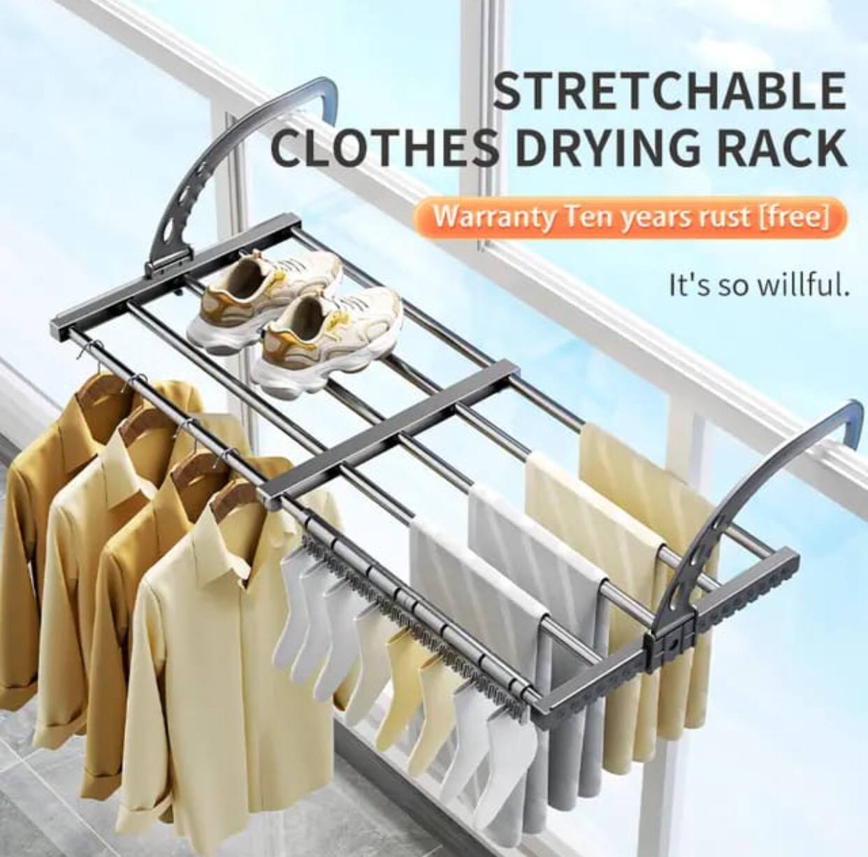 Foldable Clothes Drying Rack
Stretch