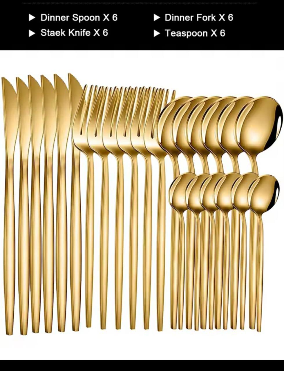 Heavy duty 24pcs dining cutlery set