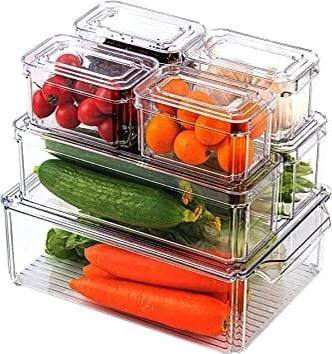 7pcs stackable Fridge storage organizers