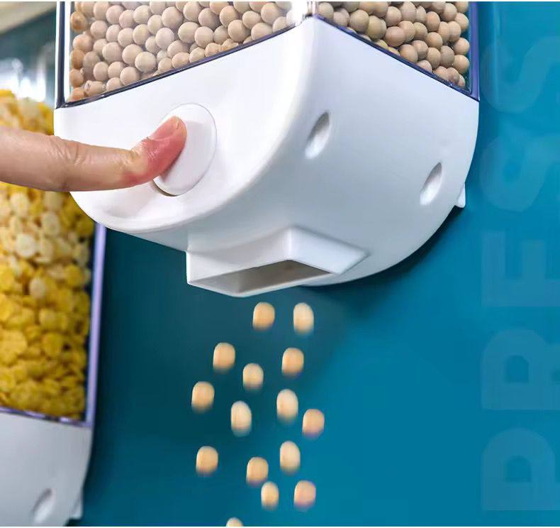 1kg (single pc) Wall Mounted Separate Rice Bucket Kitchen Cereal Dispenser