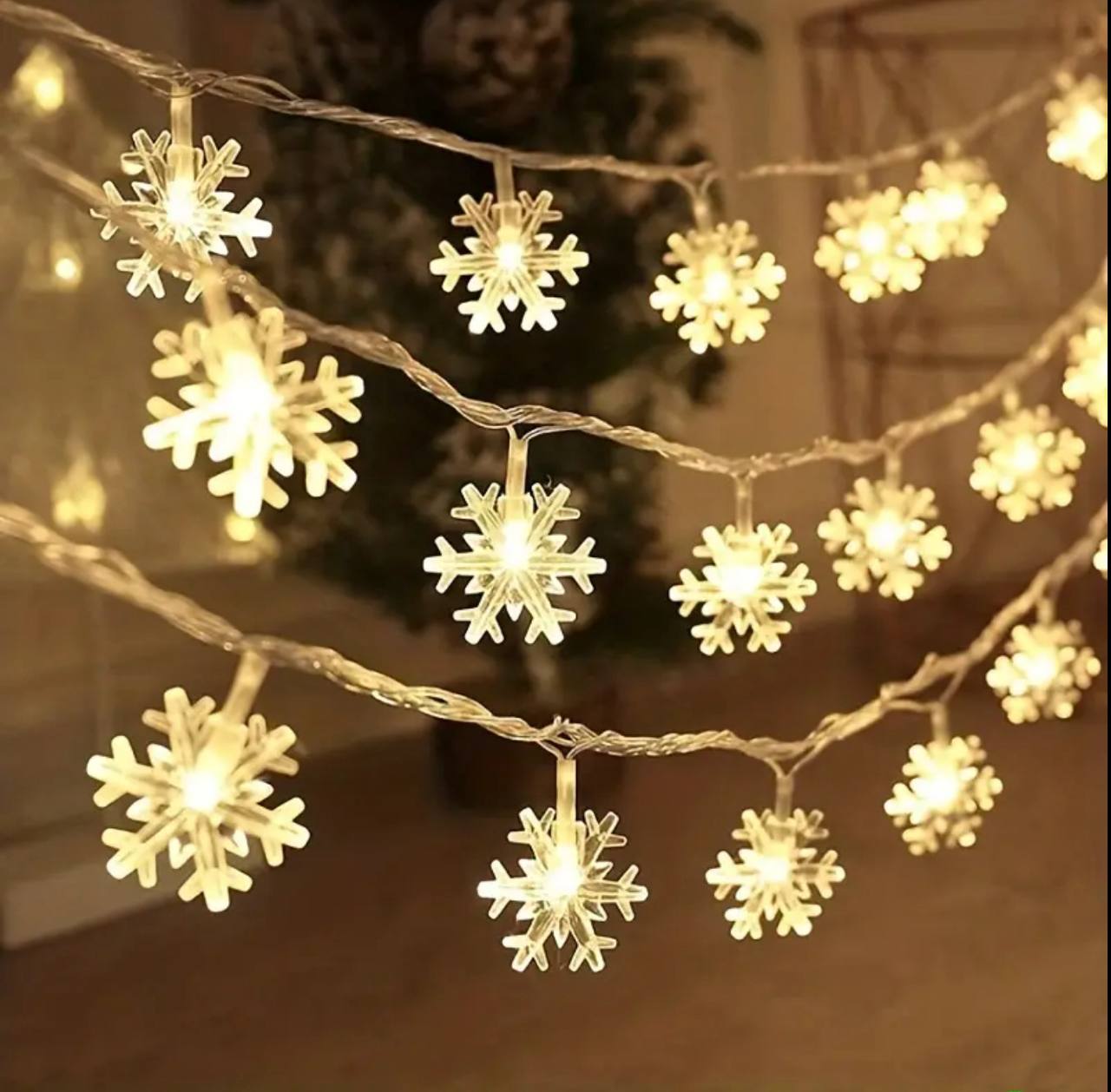 10 METERS Christmas SNOWFLAKE LED LIGHTS FAIRY WITH REMOTE