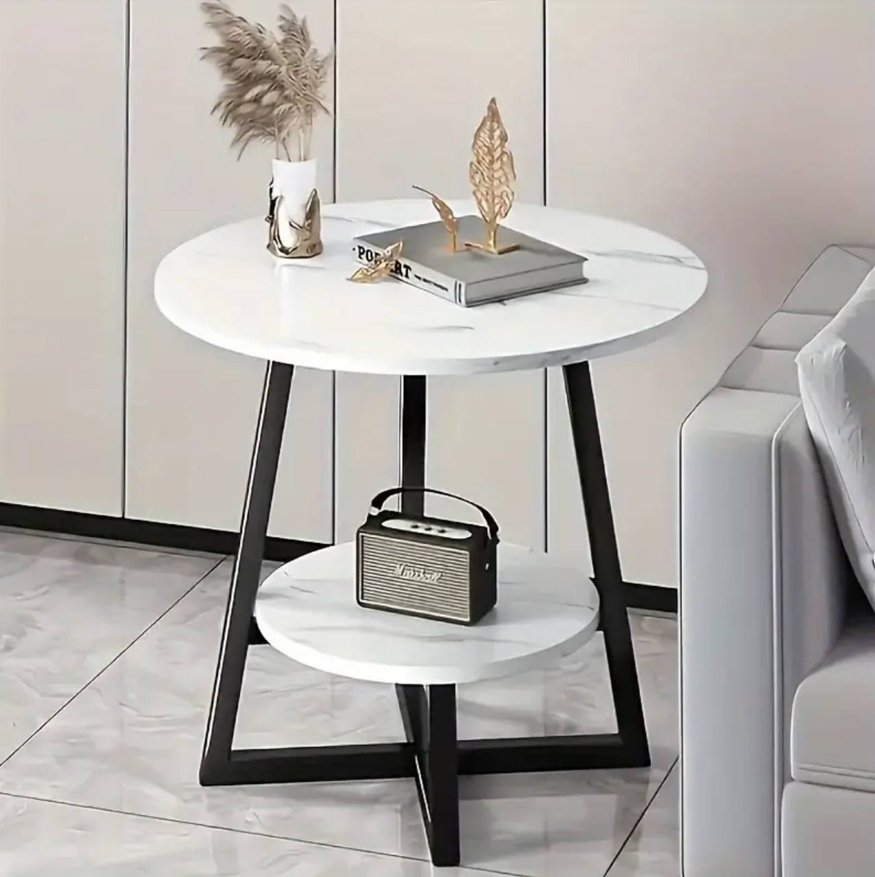 Eye-catching luxury double layered coffe side table