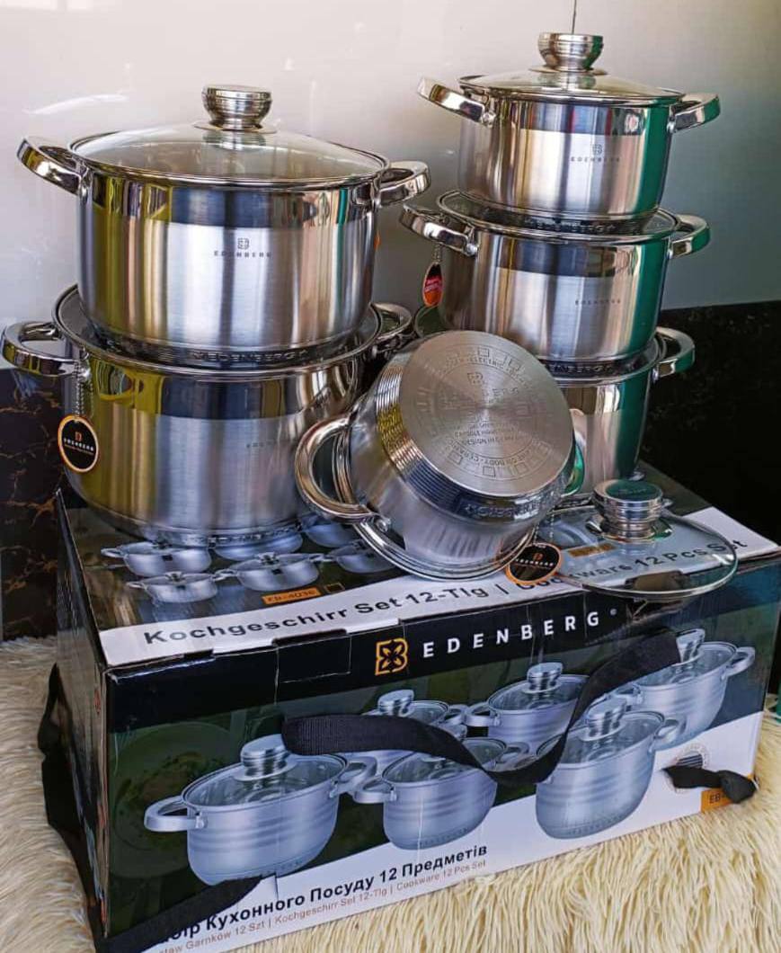 12pcd Edenberg stainless Cookware set