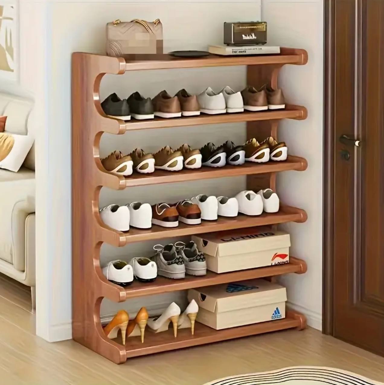 6 Layer Bamboo shoe rack