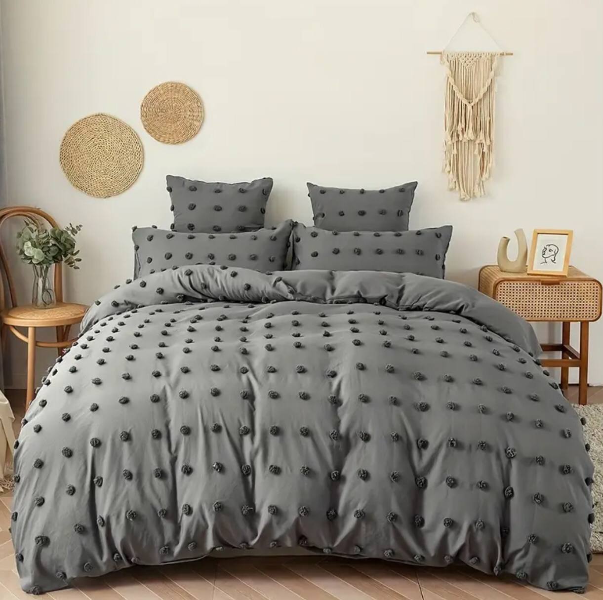 3 pcs set Grey duvet cover