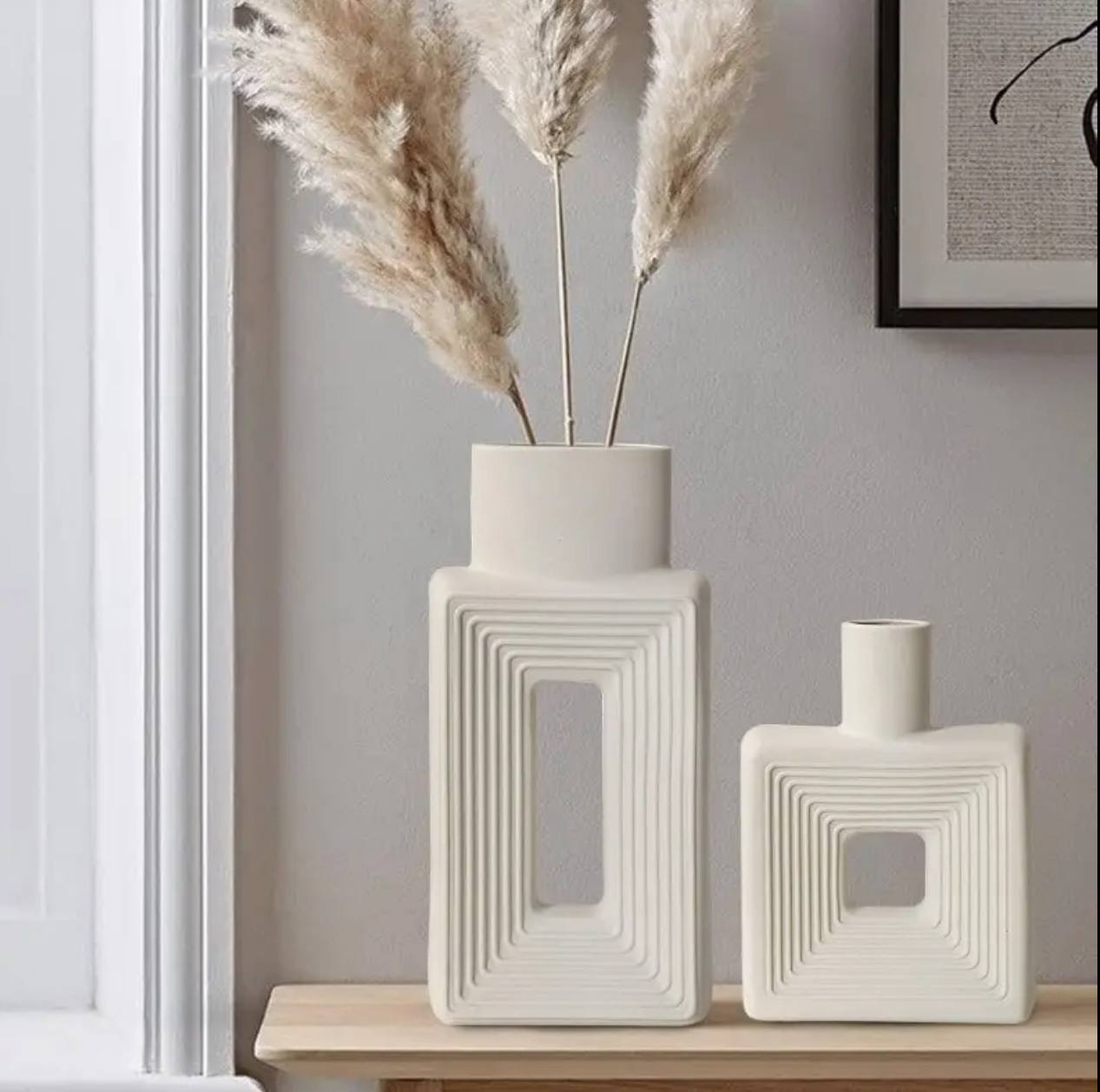 Resin square Decorative vase set