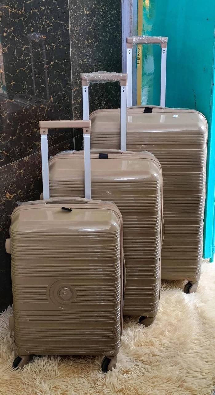 3 in 1 Unbreakable double zip rubber Suitcases(anti theft)