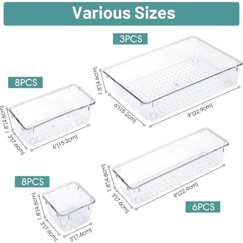 25pcs set drawer organizers