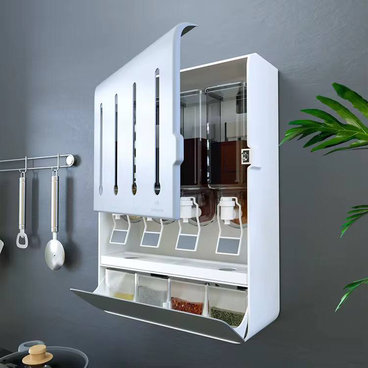 Executive multipurpose 4 way liquid dispenser with 4 spice holders +Spoons