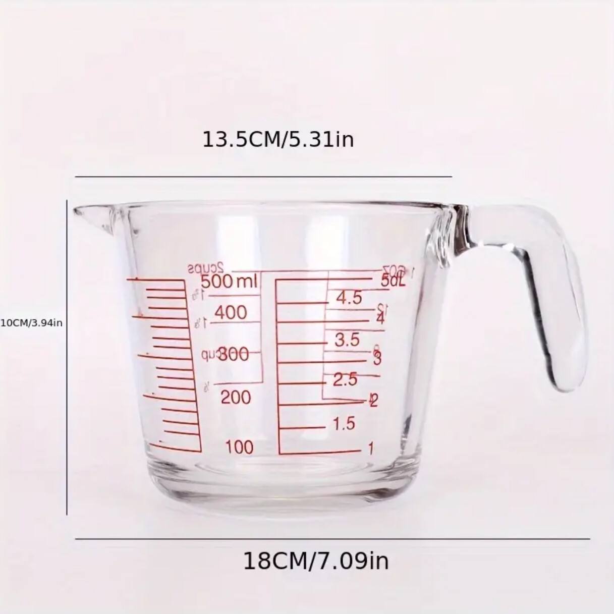 1000ml Glass Measuring Cup With Scale And Handle