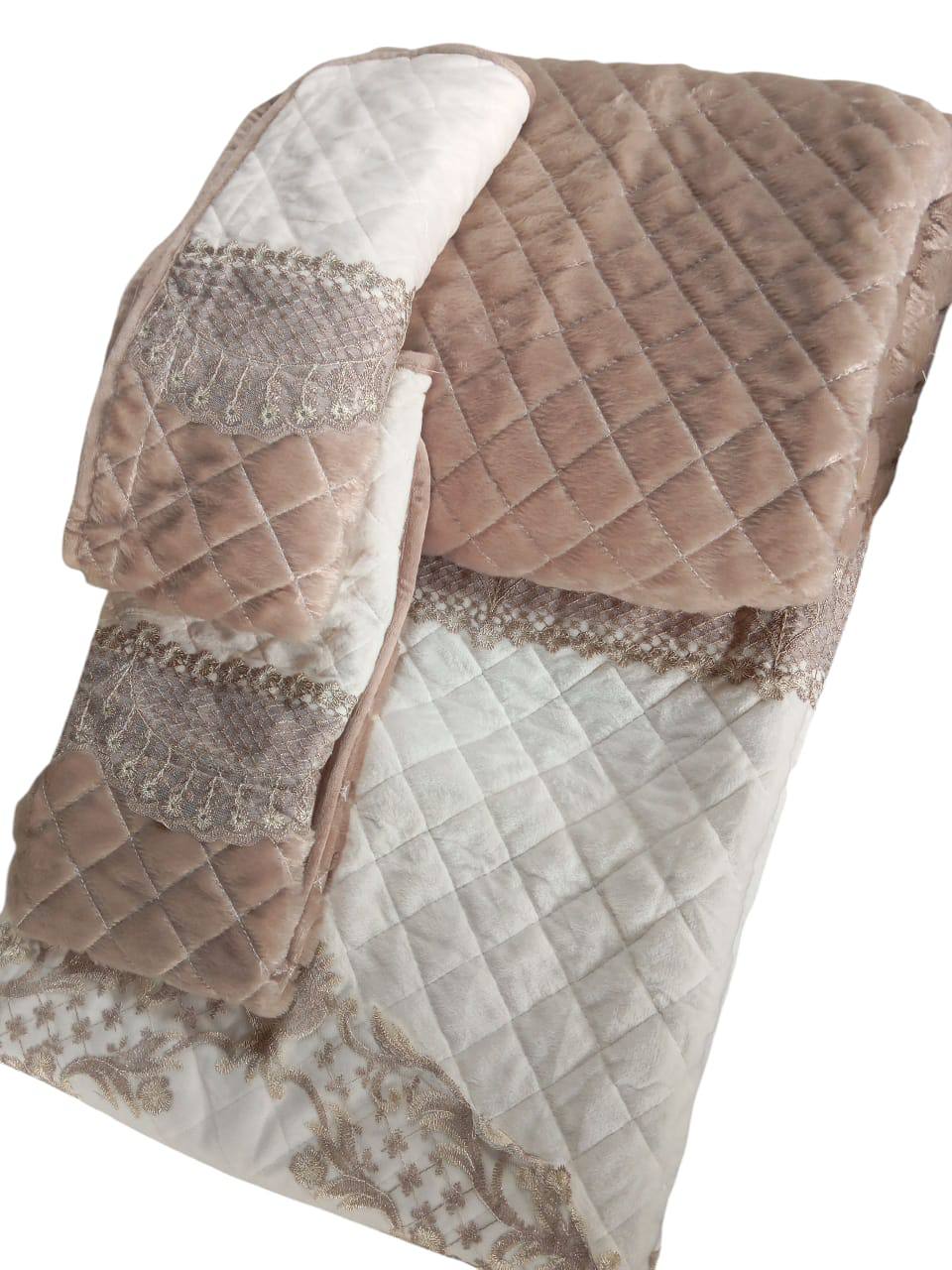Heavy laced velvet bedcovers