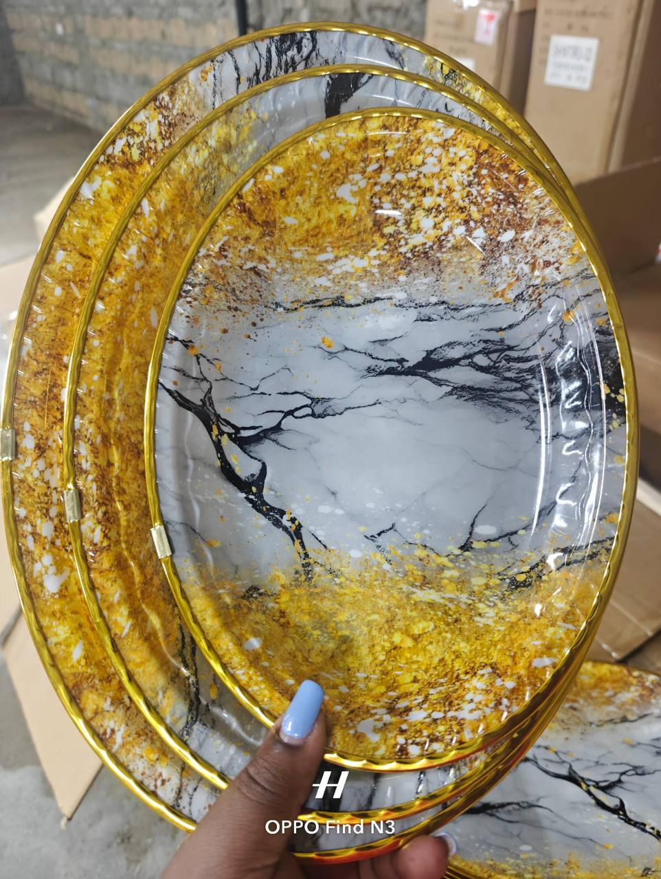 3 pcs oval trays