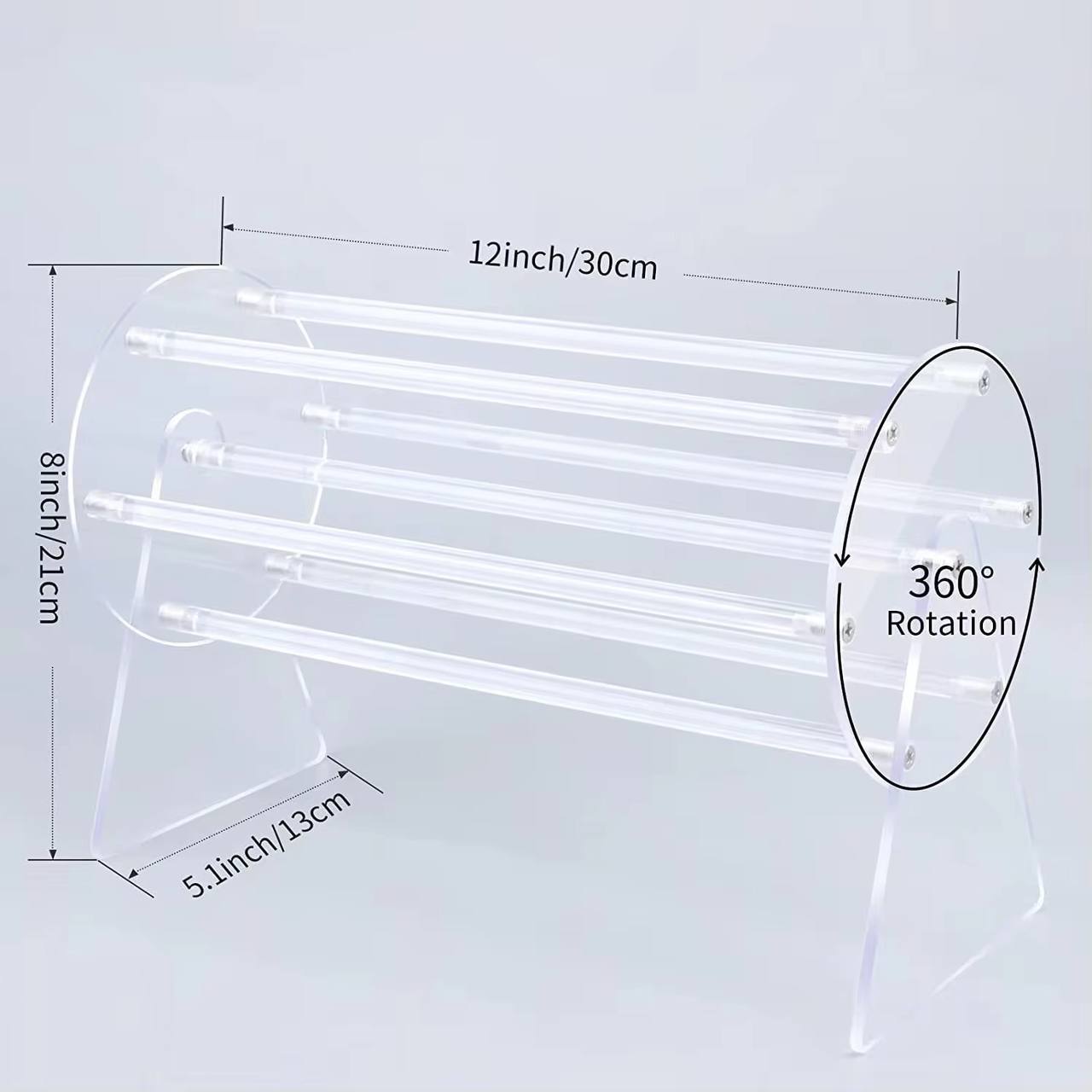 360°Rotating Acrylic Headband Holder/Claw clip Organizer