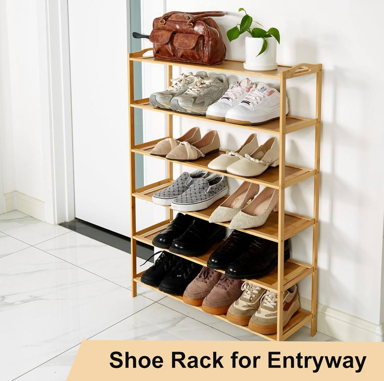 6 Layer Bamboo shoe rack