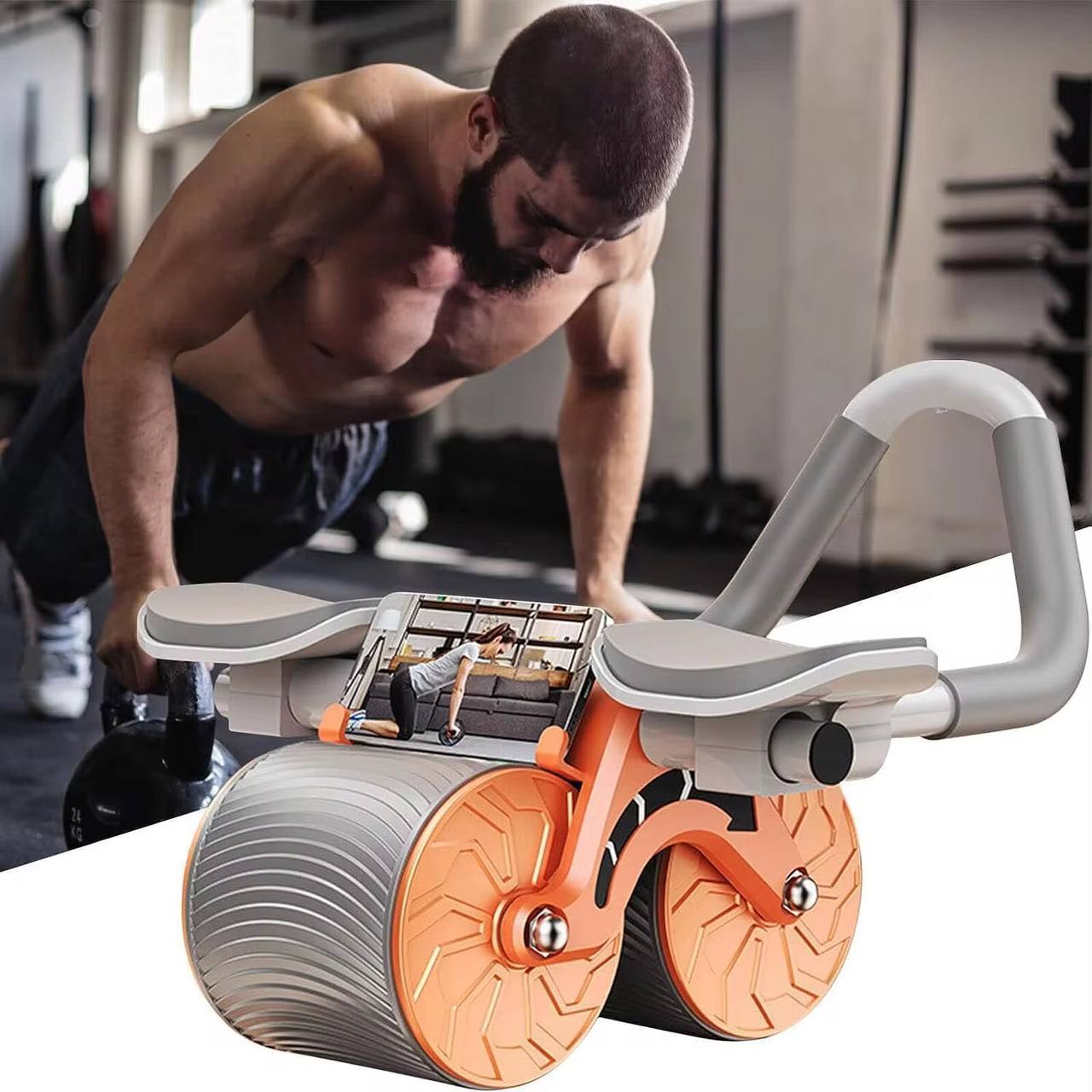 4 elbow pad automatic rebound healthy abdominal wheel .