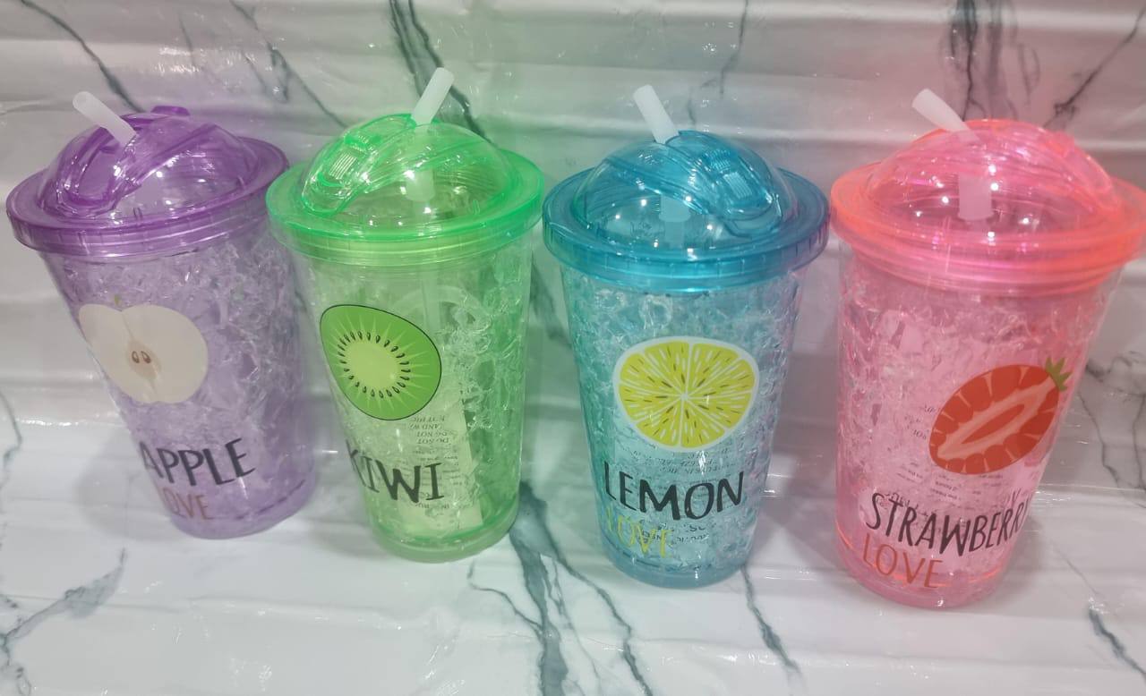 Stylish double wall frost ice smoothie cup