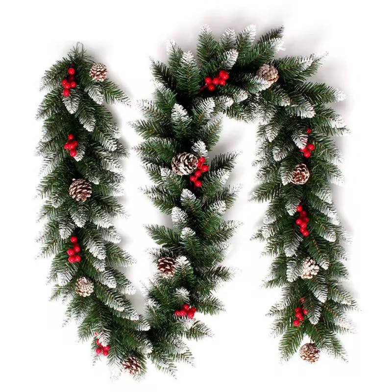 2.7MPremium Natural Green Garland pine-Cones and Berries