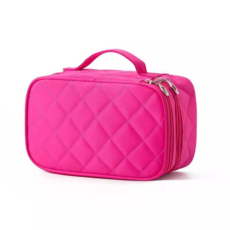 WATERPROOF DOUBLE LAYER COSMETIC STORAGE BAG/ MAKEUP BAG WITH MIRROR