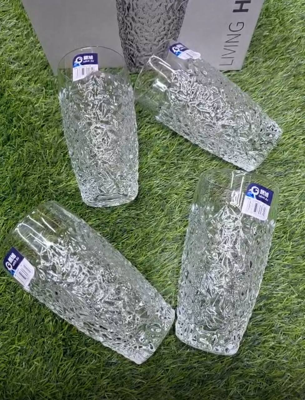 6pc Premium Modern Clear transparent Glassware.