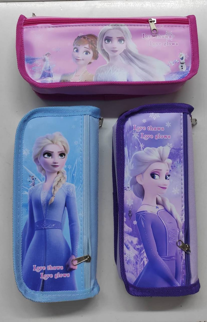 Cartoon themed Frozen Princess Elsa and Iron man Student Pencil pouch Case,