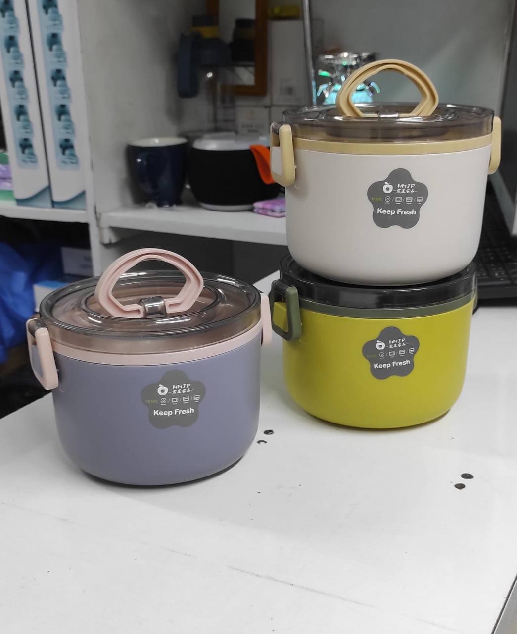 Heated Lunch Box Stainless Steel Round Lunch