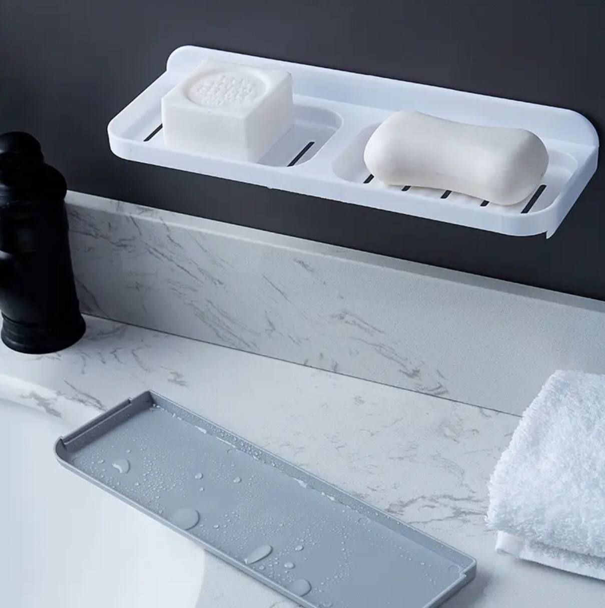 Wall-Mounted Self-Adhesive
Bathroom Soap Dish Storage Organizer.