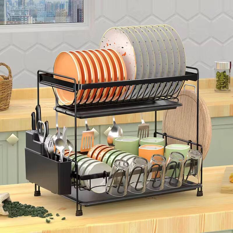 Unique Double Layer Carbon Steel Dishrack