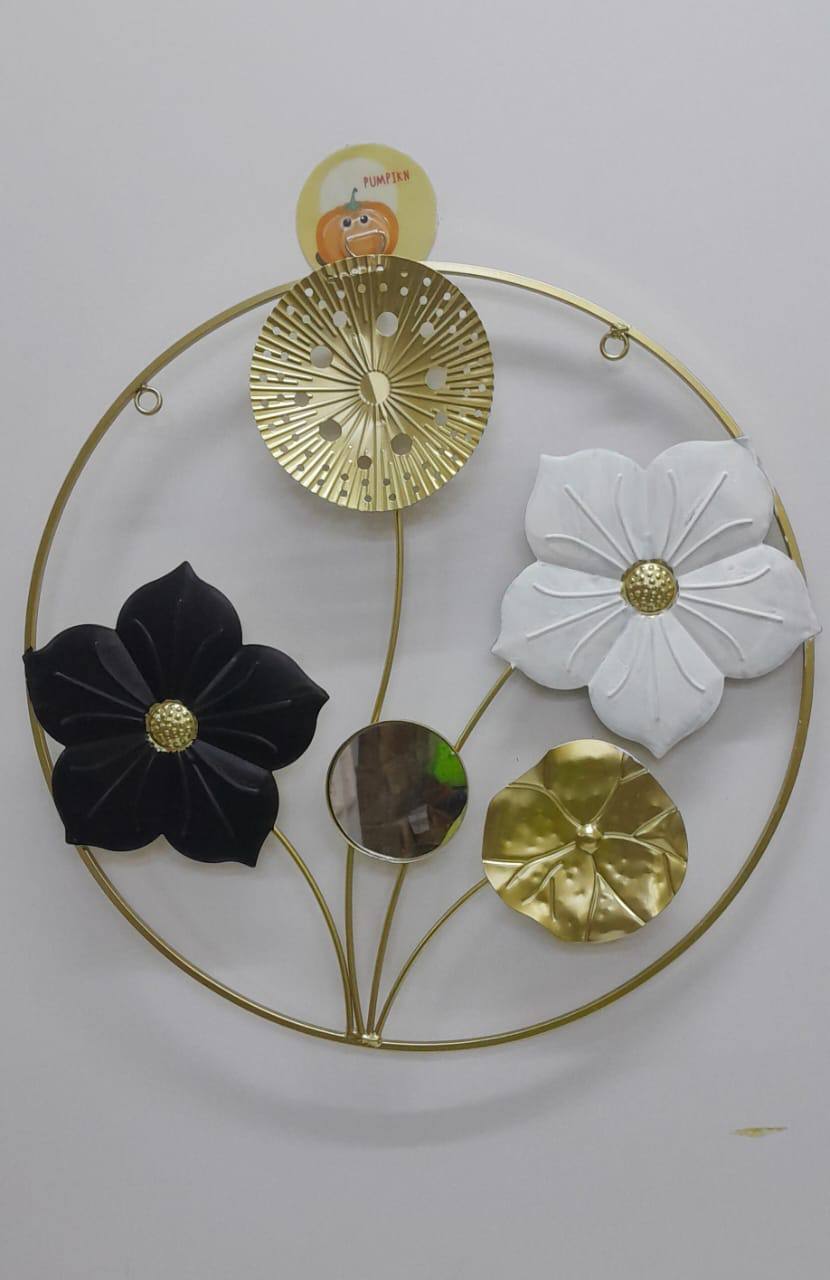 Wall hanging Gold plated metallic flower decoration