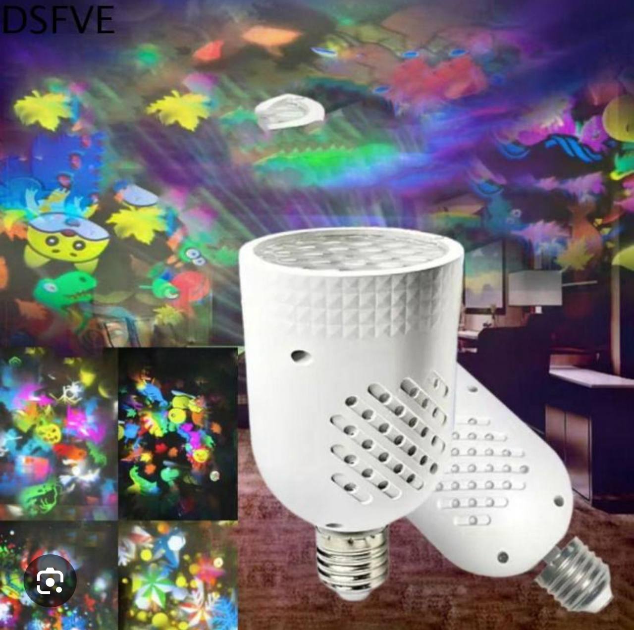 Rotating Colors LED Lamp Spotlight Bulb, Warm White Base Seven-Color Rotating Bulb