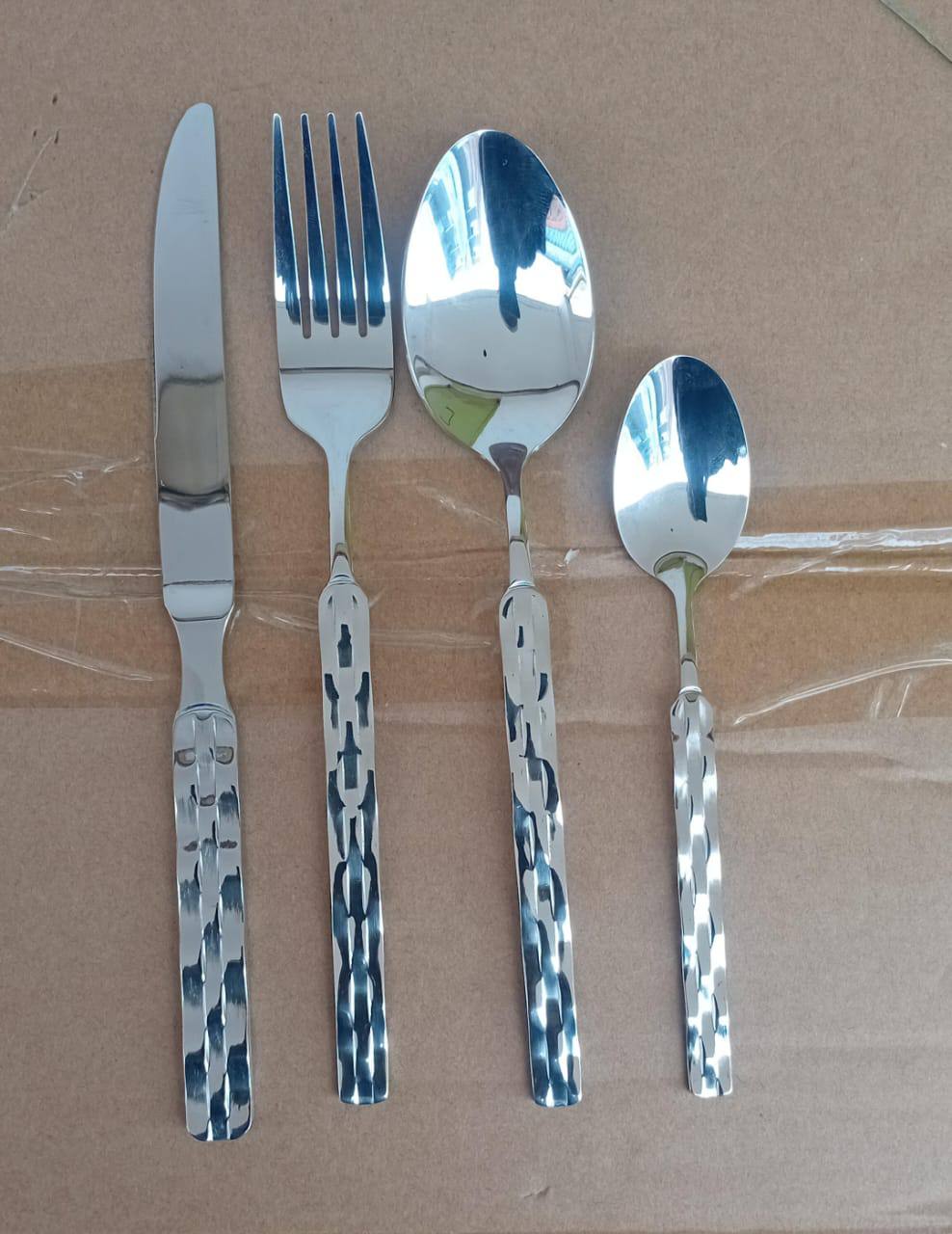 Berger 24 Piece Silverware Flatware Cutlery Set with Square Stand